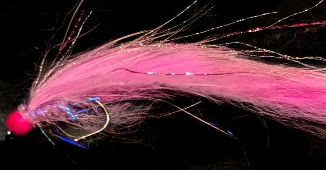 Zonker Tungsten Bead Pink Flash  #10 Barbless Z88