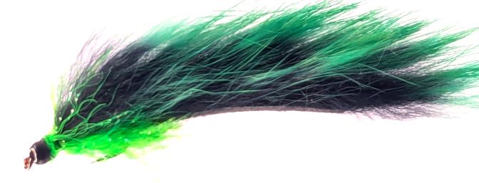 Zonker Tungsten Bead Black/Green  #10 Barbless Z90