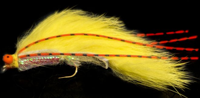 Zonker - Yellow /Leggy with Orange hot head  # 10 barbed Z91-92