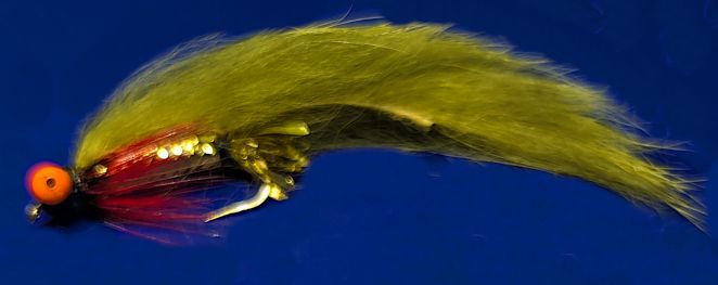 Zonker -Olive / Gold With Orange hot head  # 10 barbed[Z 70]