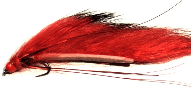 Zonker Tungsten Bead Red /Black #10 Barbless Z94
