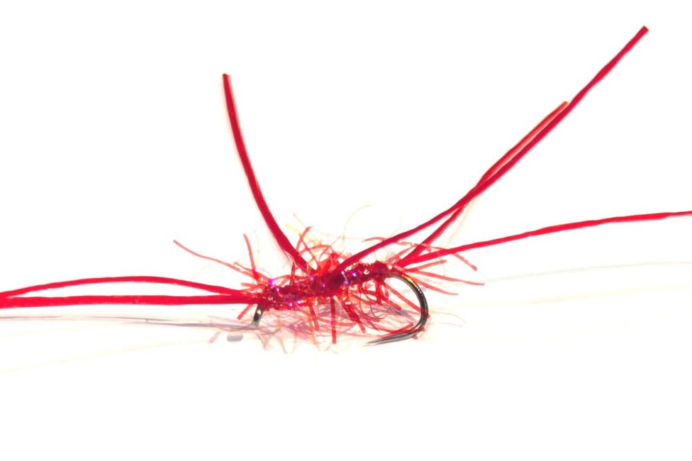 Bloodworm Apps  Straggle Red Unweighted  #10 Barbless 6Legs  BL189