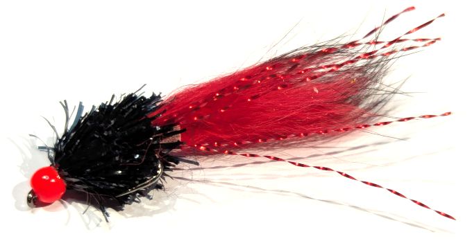Zonker mini  Black and Red #10 Barbless Z100