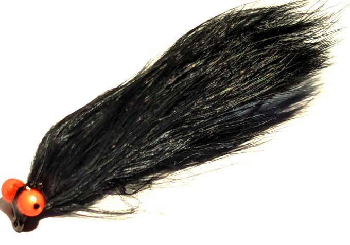 Bunny leech -Black with Orange hot head ,# 10 barbless Z63