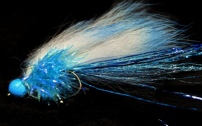 Zonker mini  Lt Blue  and White #10 Barbless Z102