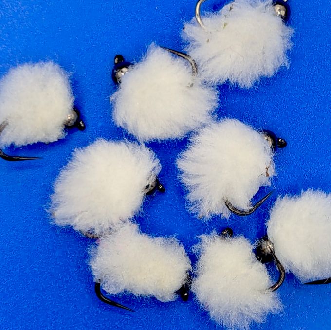 Tungsten eggstacy egg fly  white#10 barbless EGG215