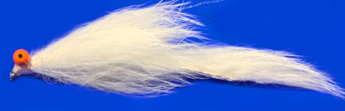 Zonker  Bunny leech White Orange hot head  X5 lures size 10 barbed Z62