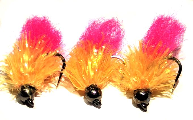Tungsten Bead, Blob ,sunburst /Cerise #10 Barbless  TBB4