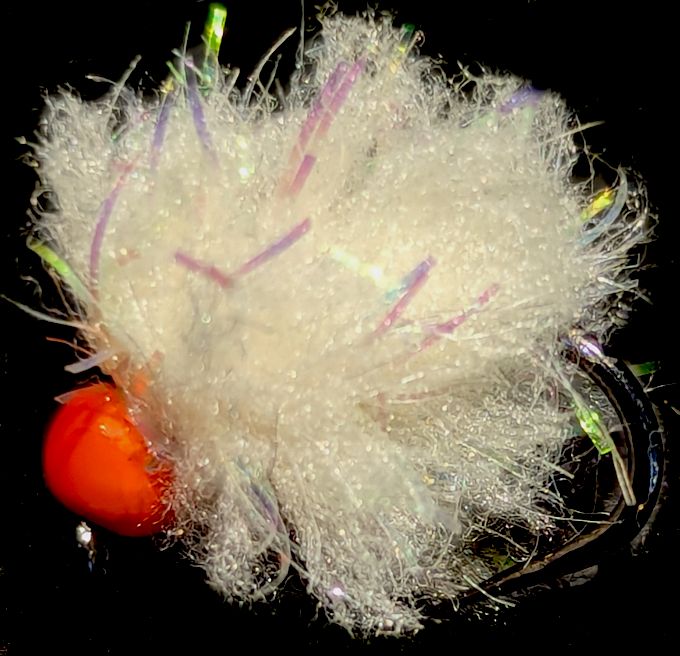 Eggstacy Egg Pearly , Flu Cheese /Orange bead #10 barbless E186