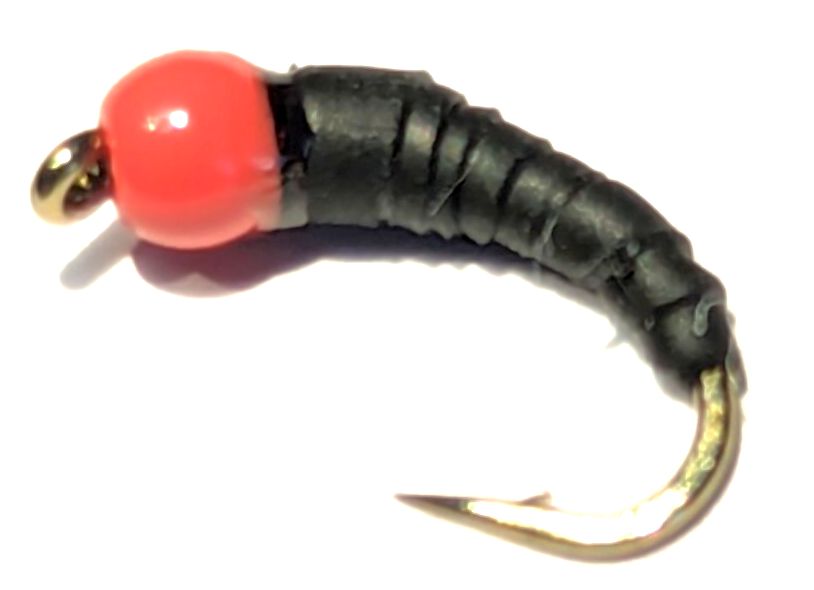 Maggot, Black  hot head Red #14 Barbed mag3