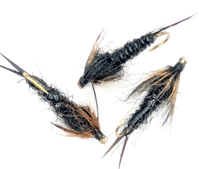 Stonefly  nymph ,Black glass #10 barbed  /N35