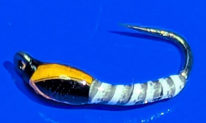 Buzzer ,synthetic Quill black ,white , sunburst ,barbless #12  [Q38]