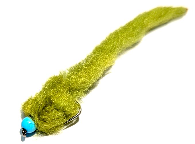 Eggstasy worm, Olive / Blue #10 barbless  EW38