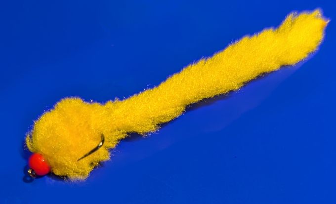 Eggstasy worm, Sunburst /FL Red # 10 barbless  EW40