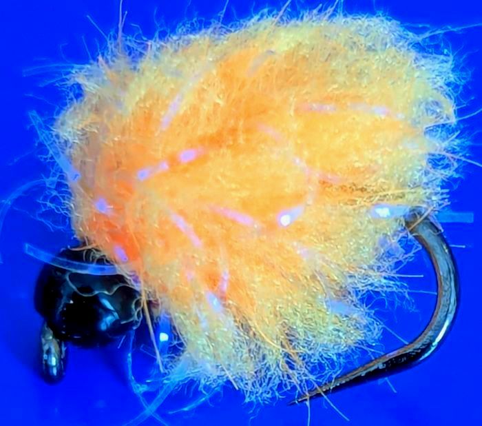Tungsten eggstacy egg fly , UV Peach  #10 barbless [EGG212]