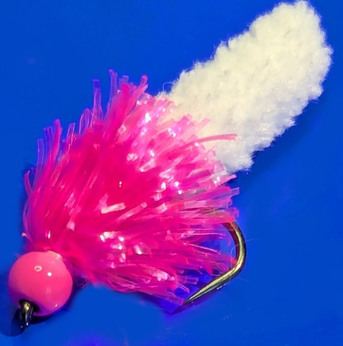 Wotsit, Mitten, Mop Fly ,White / Pink # 10 Barbless mop14