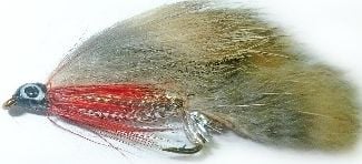 zonker - Natural with silver Mylar body and red throat hackle /Z 29 