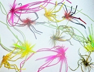 Gold head vibrating daddy long legs,10 x Trout flies, Assorted patterns,