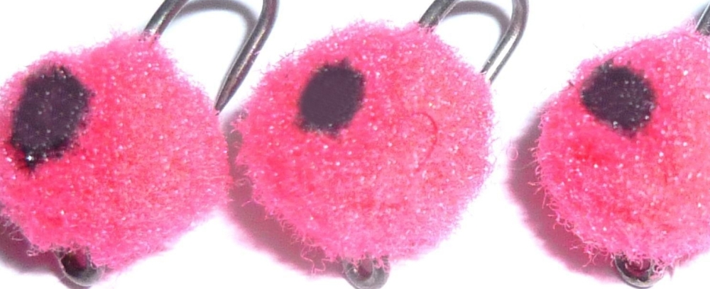 Egg Fly - Pink , Black dot  -Unweighted /E15