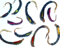 Buzzers ,varnished, 10 xTrout flies , assorted patterns