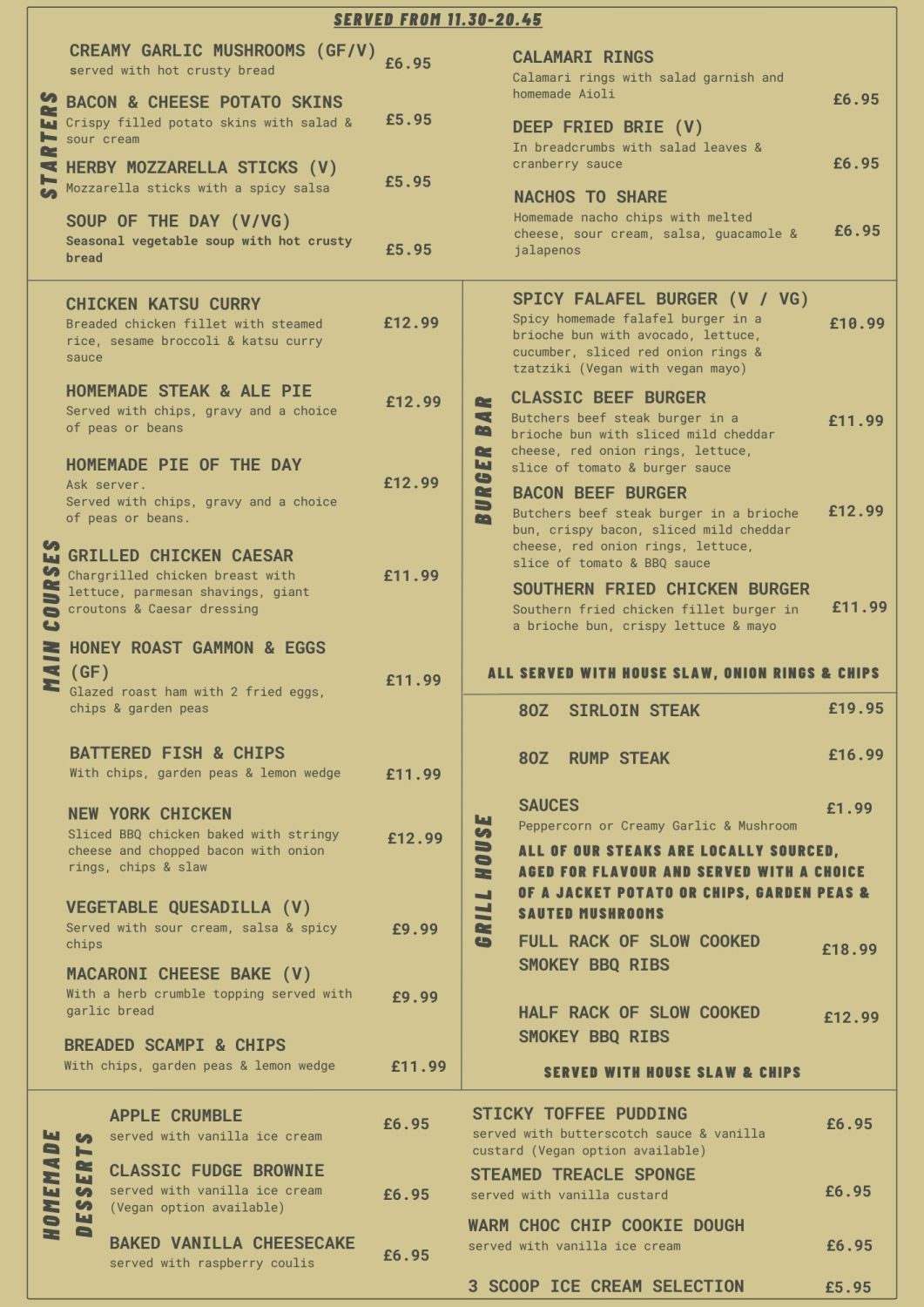 Bar menu MARCH 2023 Final Mains