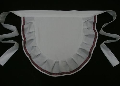 <!-- 000212 -->Childrens Frilly Waist Apron Pinny With Tartan