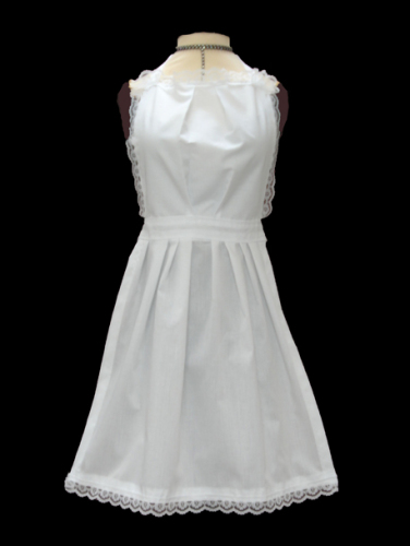 <!-- 011 -->Full Victorian Maid Apron - Lace Edge