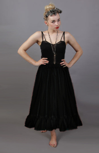 plain black cotton petticoat