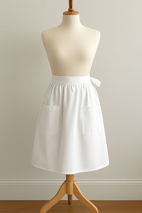 Victorian Apron with Pockets White