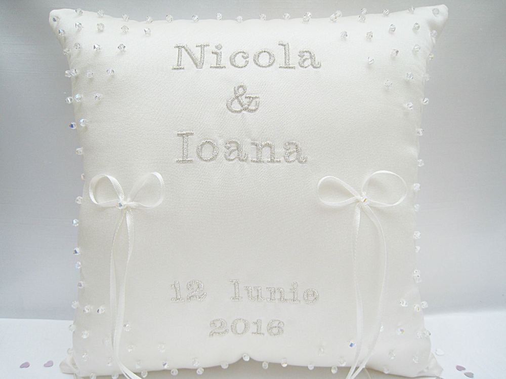 A. Stunning Swarovski Crystal Wedding Ring Cushion ANY COLOUR