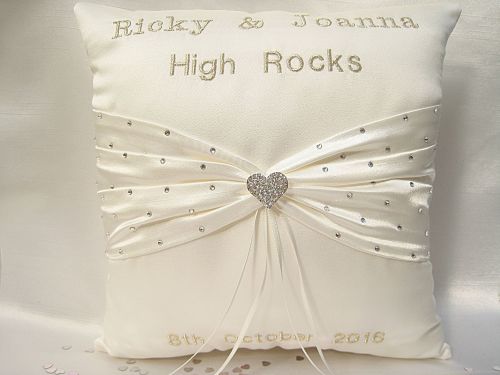 Wedding Ring Personalised With Names Date Bespoke Cushions