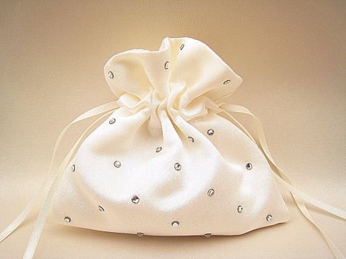 Wedding Ring Bags For Ceremony, made from ivory satin