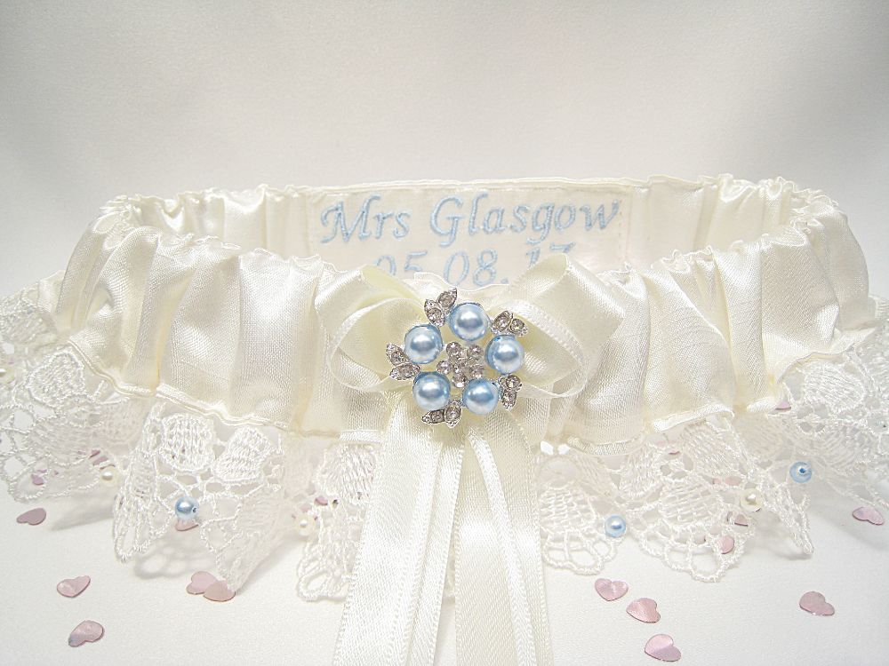 Belle Lace Wedding Garter Personalised £41.99