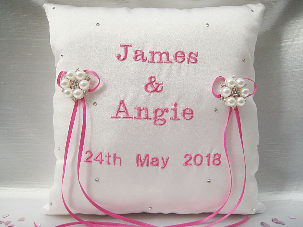 'Jane' Personalised Wedding Ring Cushion