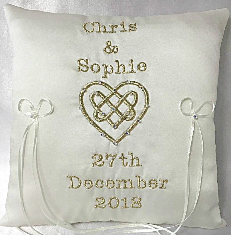 Celtic Love Knot Wedding Ring Cushion Handmade To Order