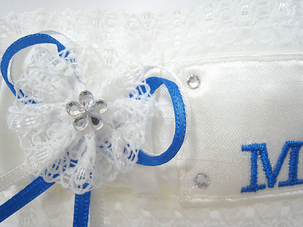 'Angie' Luxury Personalised Wedding Garter, Made To Order Bridal Garter