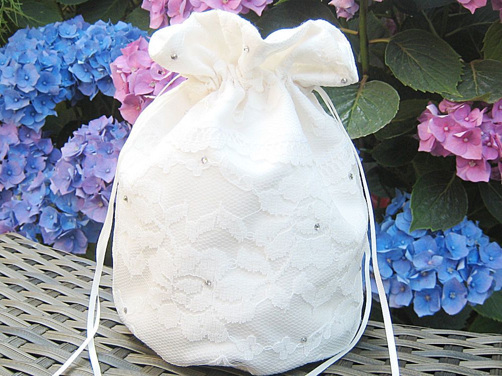 Satin & Lace Wedding Bags Bridal, Wedding Bags For Brides Or Bridesmaids