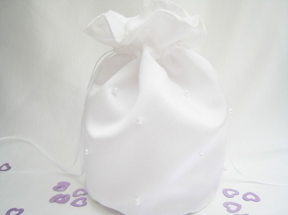 Duchess Satin Dolly Bags With Pearl Beads Made To Order