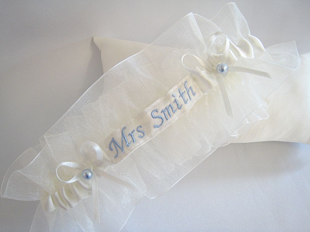   *Lottie* Organza Garter With Embroidery £31.99