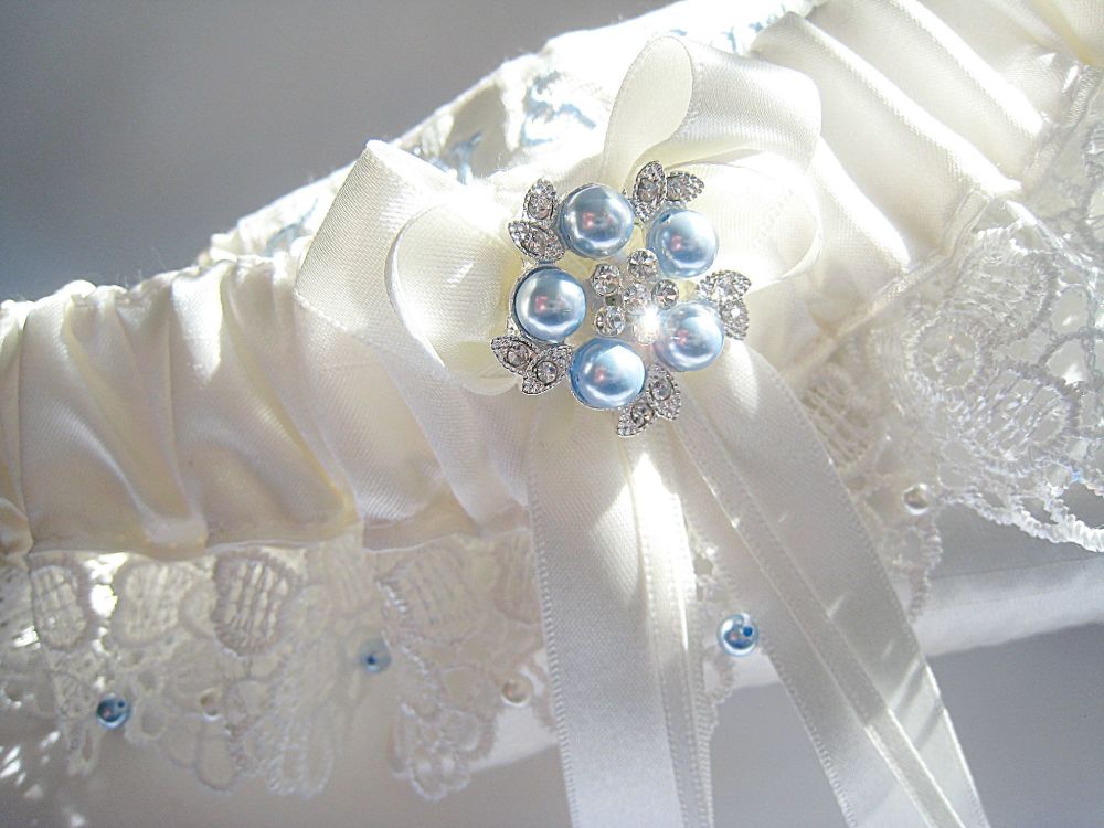 'Belle' Personalised Garter Guipure Lace