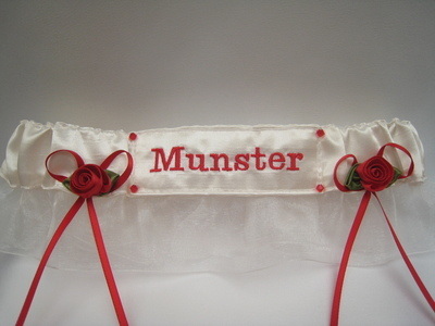 No17 MUNSTER Organza Rugby Wedding Garter