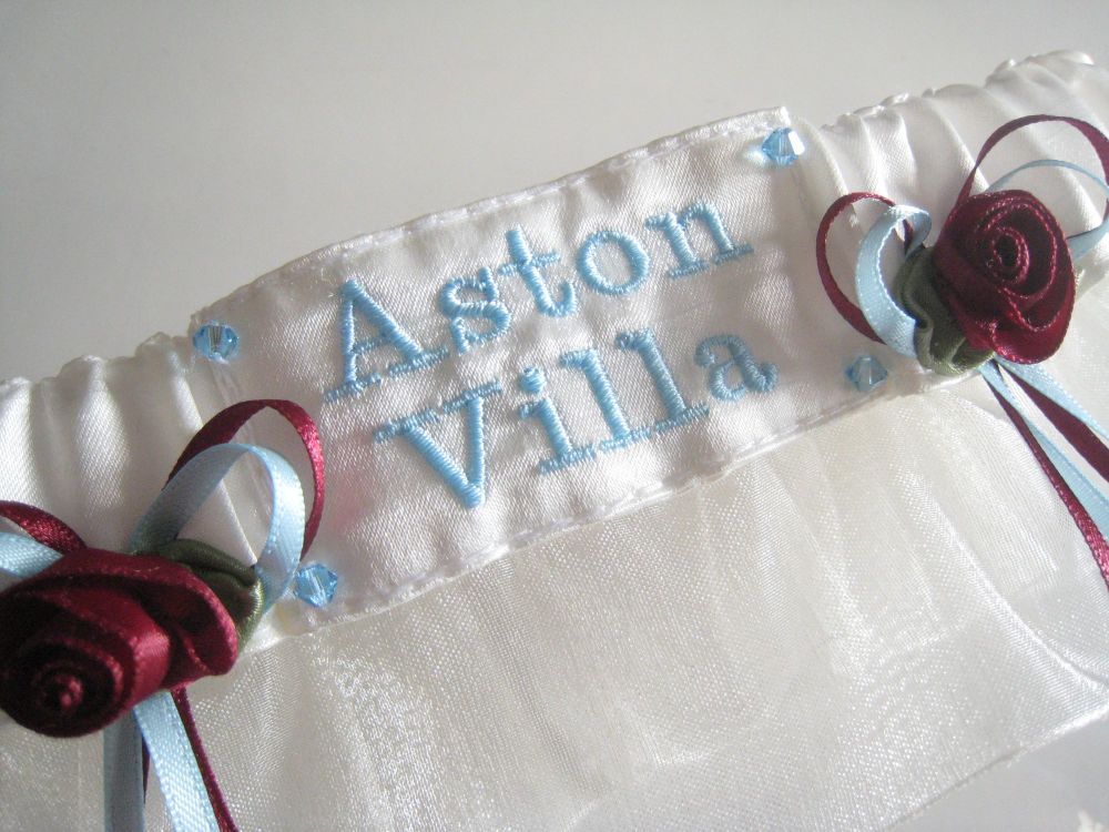No.3 ASTON VILLA Garter Organza Football Garters