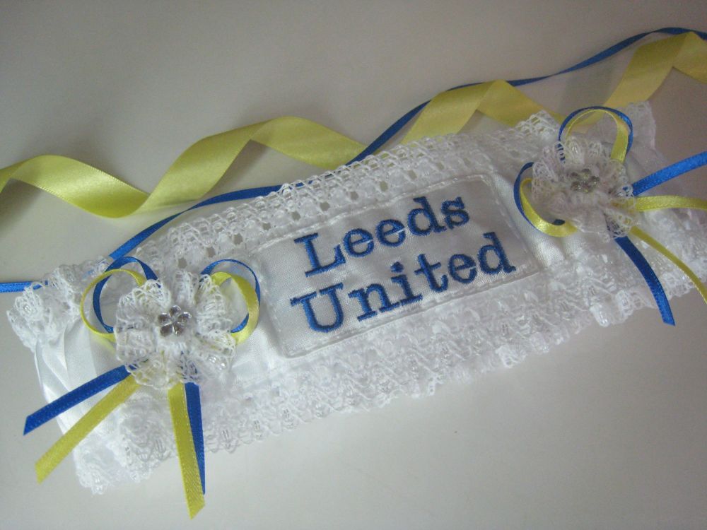 Leeds United Wedding Garter | Royal Blue & Yellow