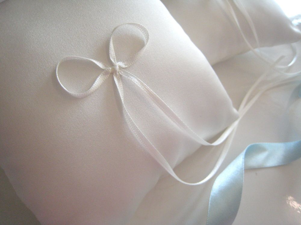 No.1 Mini Satin Wedding Ring Cushions x 2