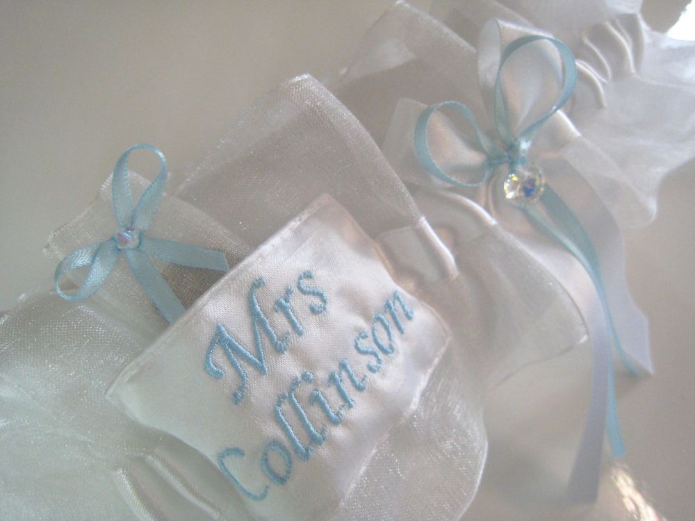 Personalised Garter With Sixpence Pocket