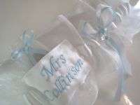 CRYSTAL Personalised Garter, Blue Garter With Sixpence Pocket