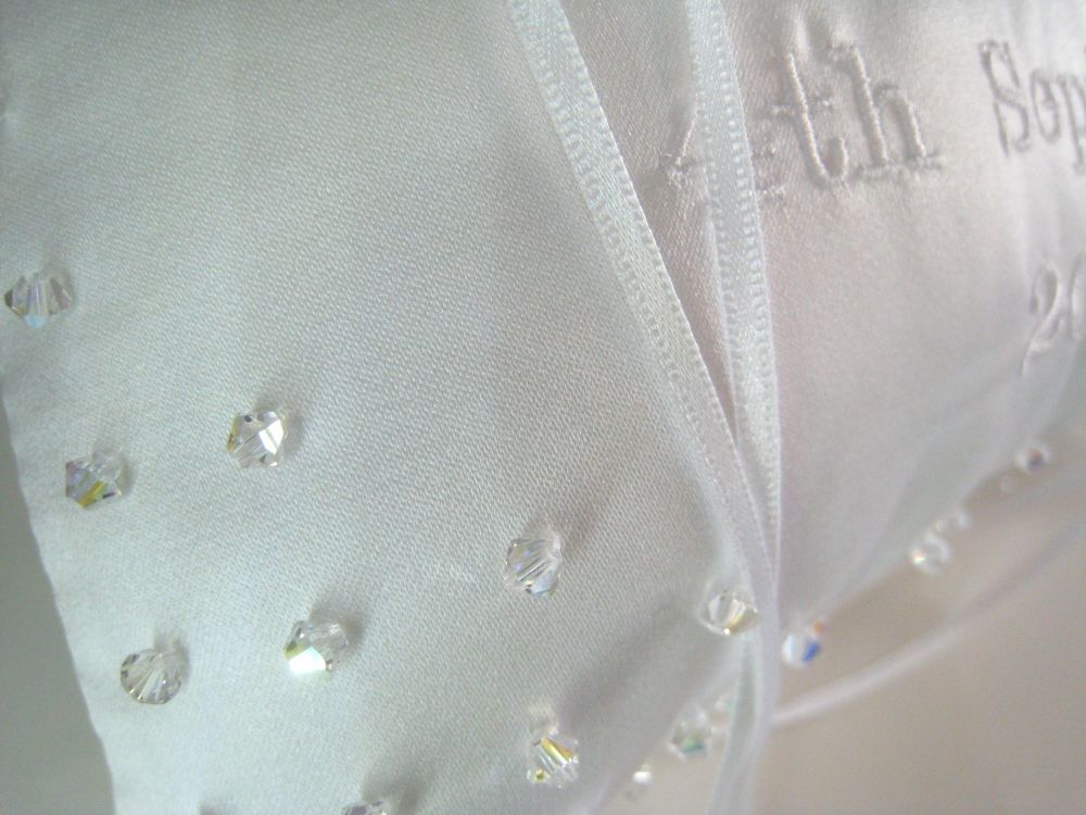  A. Stunning Swarovski Crystal Wedding Ring Cushion ANY COLOUR