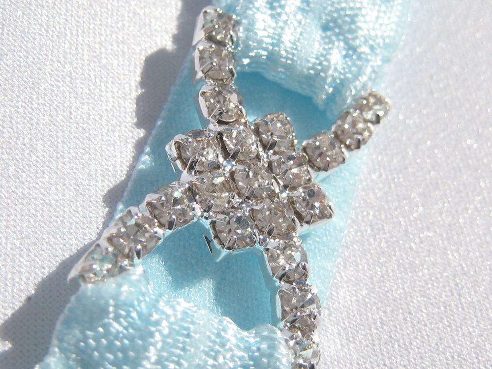 Sky Blue Diamante Wedding Garter