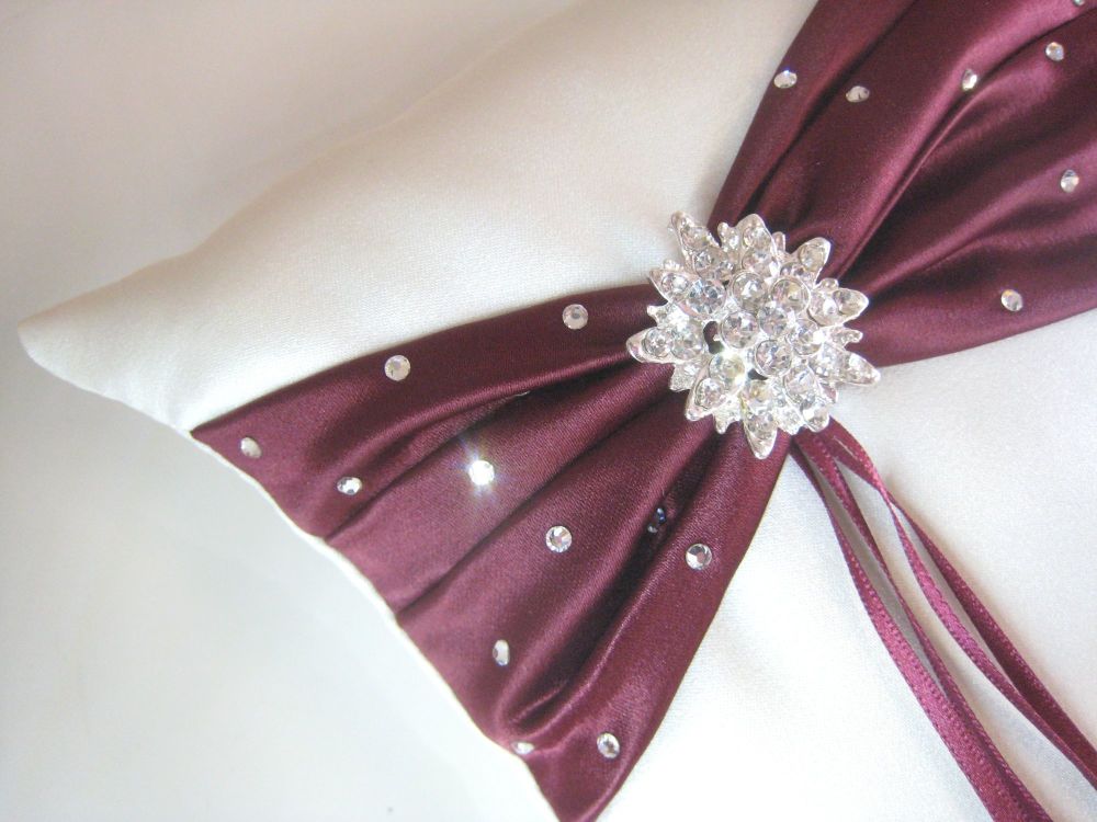 Vintage Style Button Personalised  Wedding Ring Cushion  ANY COLOUR