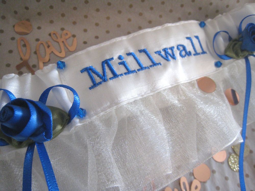 No16 MILLWALL Organza Wedding Football Garter